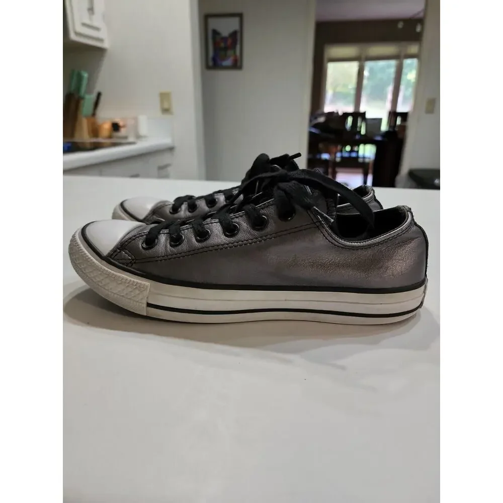 Converse All Star Women's Shoes Metallic Leather Chuck Taylor 544924C SZ 8